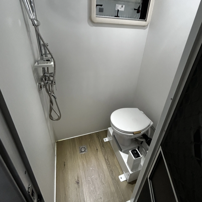 pontoon boat with bathroom