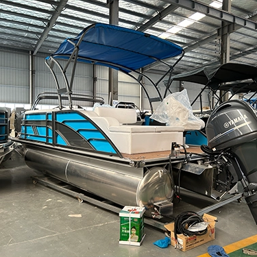 19ft Sport Speed Cruising Wakeboard Aluminum Pontoon Boat with Water Sliding