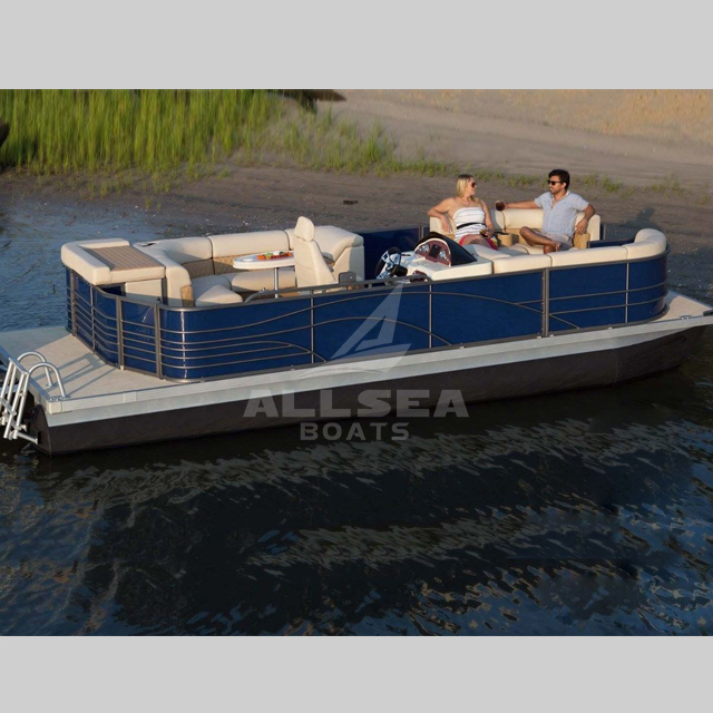 Pontoon Boat with cup holders