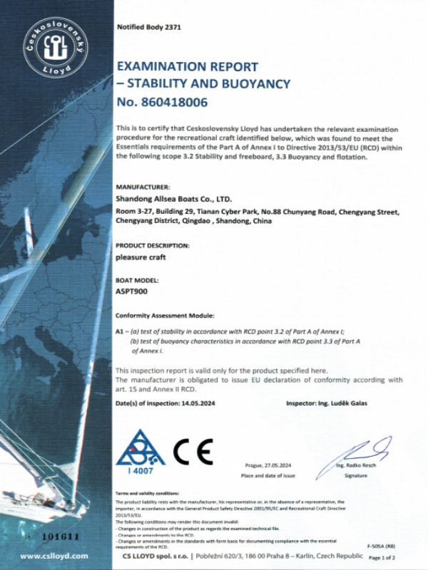 ASPT900 Stability and Buoyancy Report 860418006