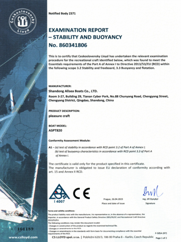 ASPT820 Stability and Buoyancy Report 860341806